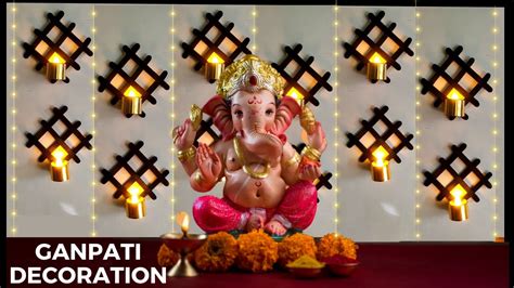 Ganpati decoration / Ganpati decoration ideas for home 2023 / eco-friendly decoration #ganpati ...