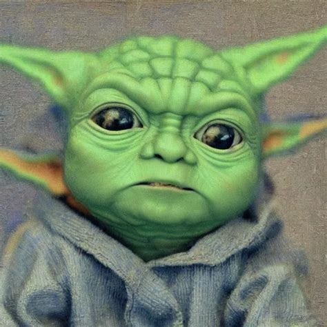 baby yoda Painted by Vincent Van Gogh high quality 8k | Stable ...