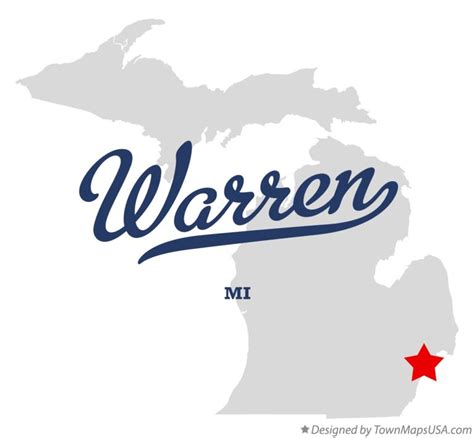 Map of Warren, Macomb County, MI, Michigan