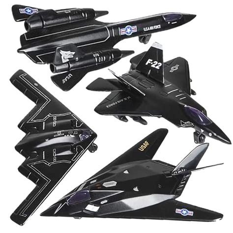 Buy ArtCreativity Diecast Stealth Bomber Toy Jets with Pullback Mechanism, Set of 4, Diecast ...