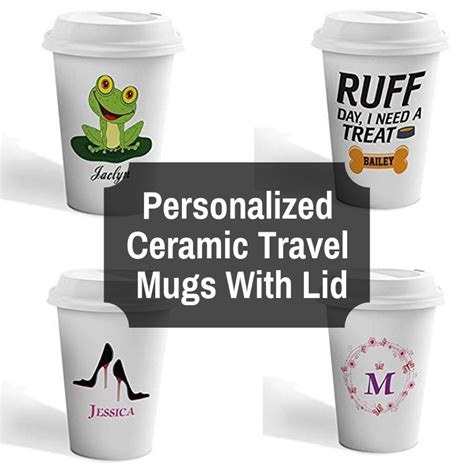 Personalized Ceramic Travel Mug With Lid (6 Custom Tumblers) | Road Mugs