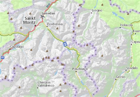 MICHELIN Bernina Pass map - ViaMichelin