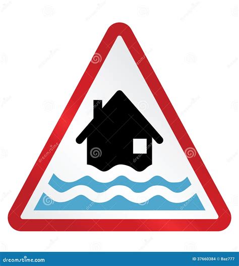 Flood Warning Signs Vector Illustration | CartoonDealer.com #63856574