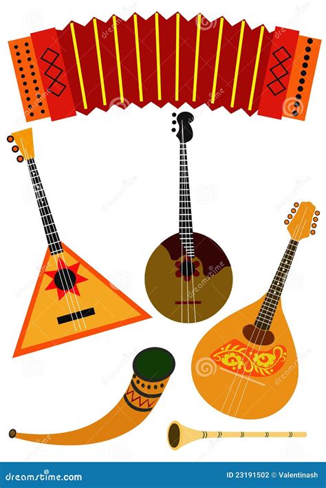 Folk music instruments stock vector. Illustration of russian - 23191502