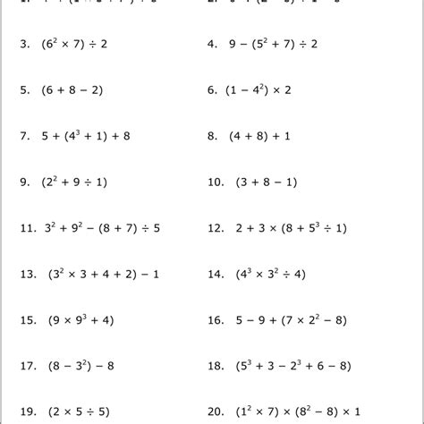 Pemdas Equations Worksheets - Tessshebaylo