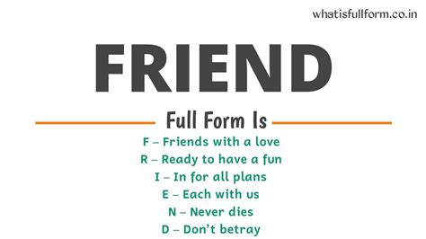 FRIEND Full Form – What Is FRIEND, Definition, Meaning, Uses in 2022 | True friends, Making ...