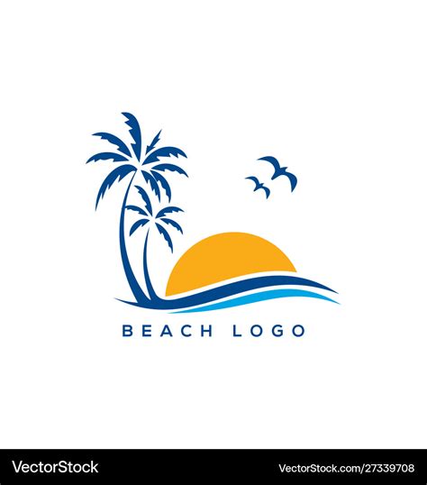 Beach logo design holiday palm logo Royalty Free Vector