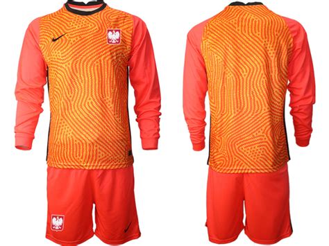 Poland National Soccer Team Orange Goalkeeper Long Sleeves Jersey