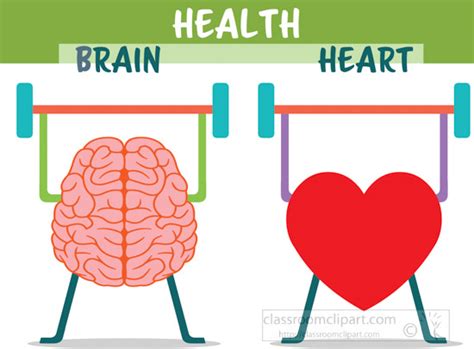 Anatomy Clipart - importance-brain-and-heart-health-clipart - Classroom Clipart