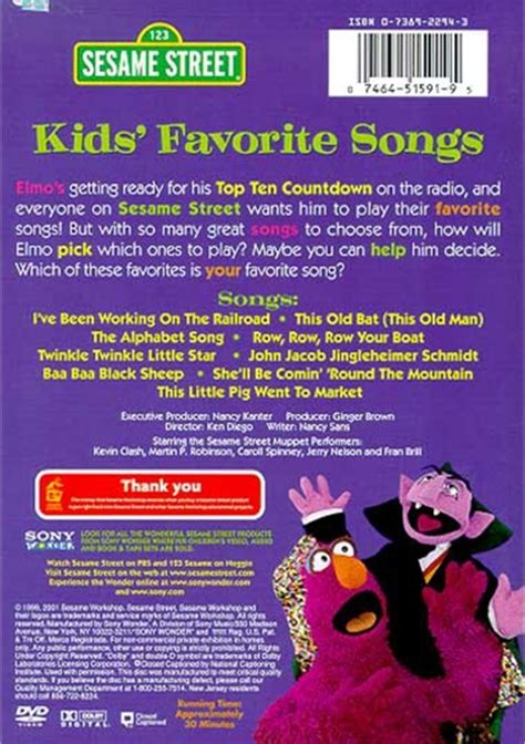 Sesame Street: Kids' Favorite Songs (DVD 1999) | DVD Empire