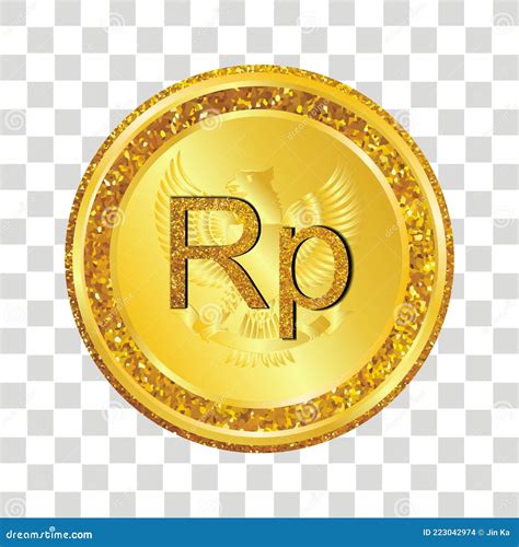 Rupiah Coin Symbol with Golden Stock Vector - Illustration of shiny, gold: 223042974