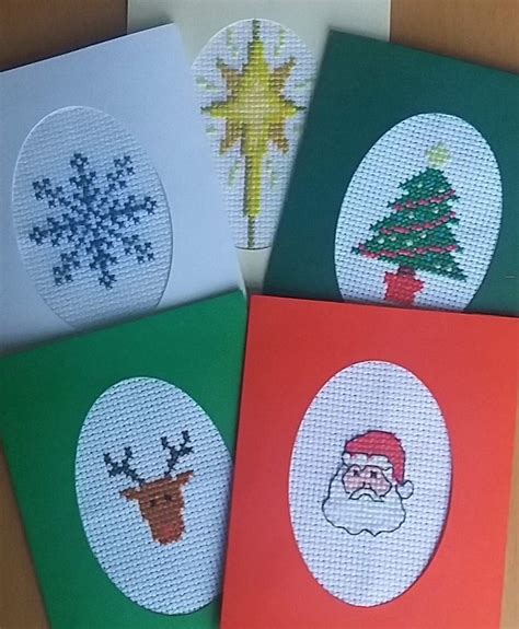 Pack of 5 Cross Stitch Christmas Cards Kit - Beginners Counted Cross Stitch Kit: Amazon.co.uk ...