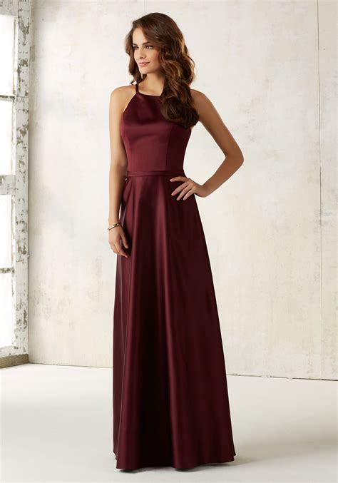 Satin Bridesmaids Dress with Matching Satin Waistband | Style 21517 ...