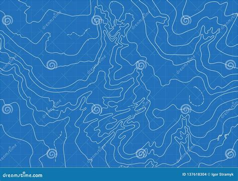 Abstract Vector Topographic Map in Blue Colors Stock Vector - Illustration of geographic ...