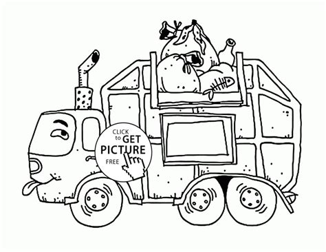 Garbage Truck Coloring Page at GetColorings.com | Free printable colorings pages to print and color