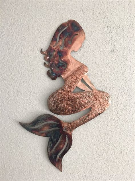 Mermaid Steel Mermaid Home Decor Metal Art Wall | Etsy