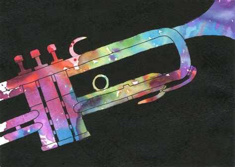 Trumpet Watercolor painting - part of a musical instrument series | Watercolor cards, Art ...