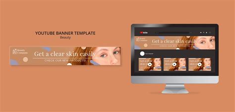 Premium PSD | Beauty concept youtube banner template