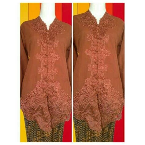 Jual kebaya encim warna TERAKOTA | Shopee Indonesia