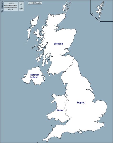 United Kingdom free map, free blank map, free outline map, free base ...