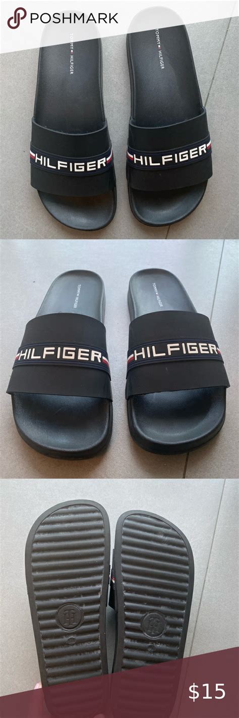 Tommy Hilfiger black slides - women 9