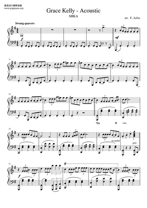 Mika-Grace Kelly Sheet Music pdf, - Free Score Download ★