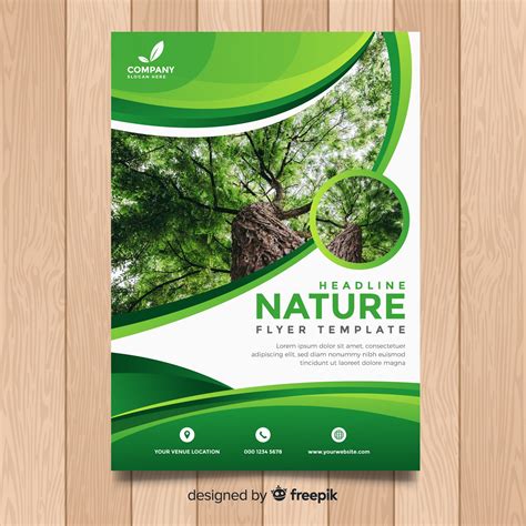 Premium Vector | Nature flyer template | Free brochure template, Nature brochures, Flyer template