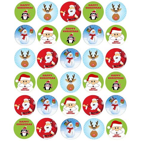 CHRISTMAS THEMED EDIBLE CUPCAKE TOPPERS