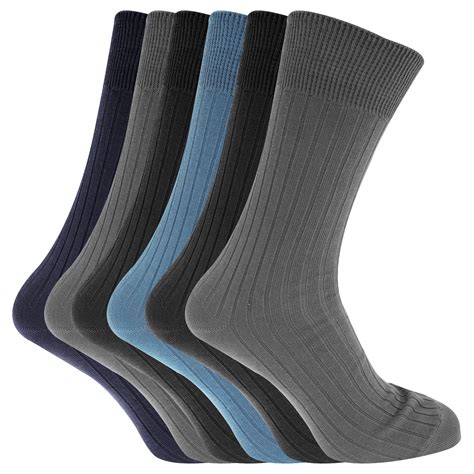 Mens 100% Cotton Ribbed Classic Socks (Pack Of 6) - Walmart.com