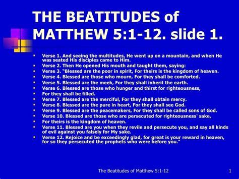 The Beatitudes Of Matthew 5.