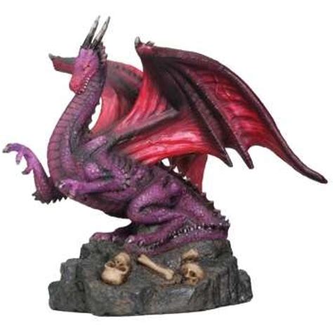 Winged Dragon Statue in Purple, Small Dragon Statues, Fantasy Gifts