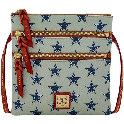 Women's Dallas Cowboys Dooney & Bourke Silver Triple Zip Crossbody Purse