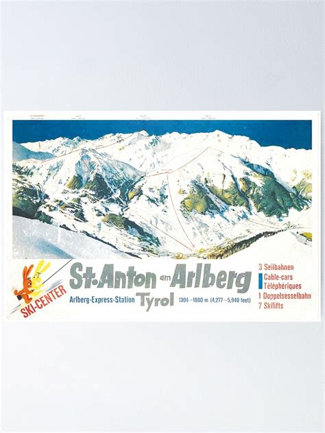 "Vintage St. Anton Ski Map" Poster for Sale by anniekwheeler | Redbubble