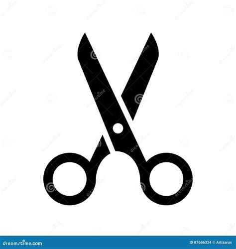 Scissors Icon stock vector. Illustration of element, black - 87666334