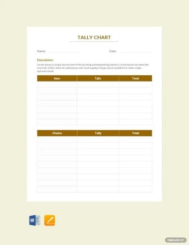 Tally Chart Template - 10+ Free Word, PDF Documents Download | Free ...