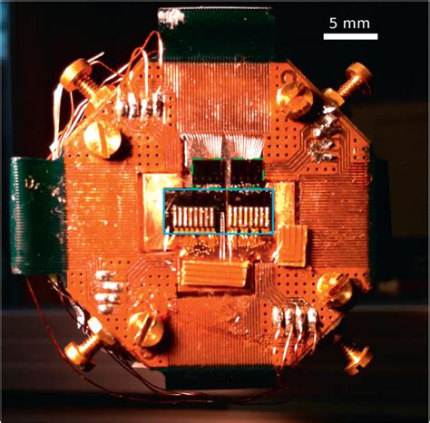 The detector setup used in this work. The silicon chip (marked with a ...