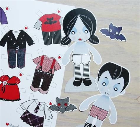 Printable PDF Vampire Paper Dolls - Etsy | Paper dolls, Etsy, Cardstock ...