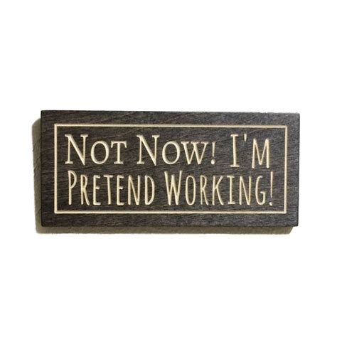 Funny Cubicle Decor Small Office Sign Pretend Working | Etsy