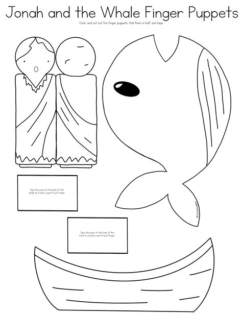 Buy Jonah and the Whale Bible Story Finger Puppets Worksheet Online in ...