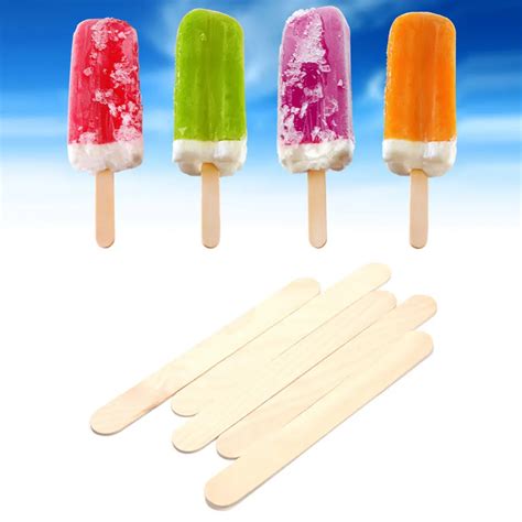 Aliexpress.com : Buy 50Pcs/Lot Ice Cream Sticks Natural Wooden Popsicle ...