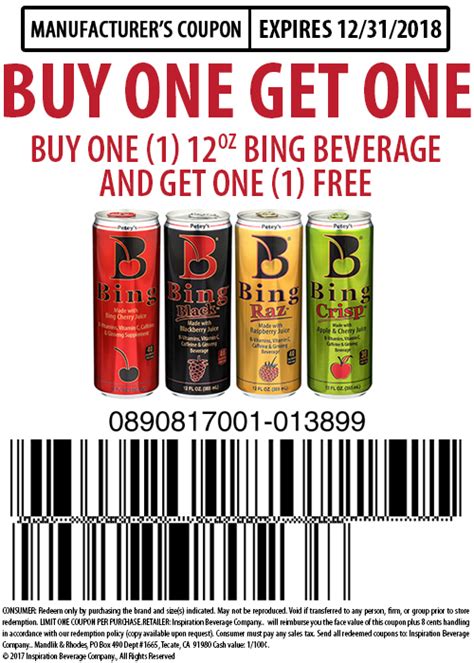 COUPON – 2018 Winn Dixie BOGO Web – Bing Beverage