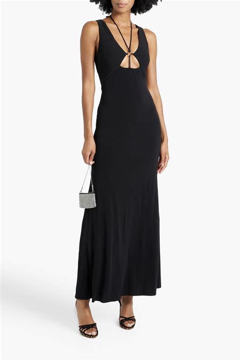 BEC & BRIDGE Adele ring-embellished cutout stretch-crepe maxi dress ...