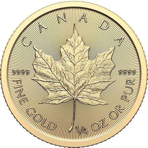 Canada Gold Maple Leaf - 1/4 oz - $10 - BU - .9999 Fine - Random Date ...