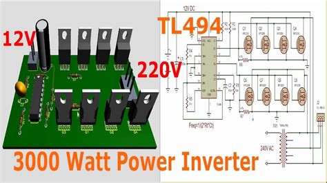 TL494 Inverter Circuit 3000W Complete video tutorial (12 - 220V AC ...