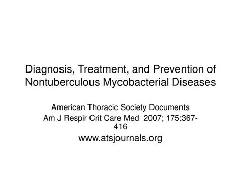 PPT - Diagnosis, Treatment, and Prevention of Nontuberculous ...