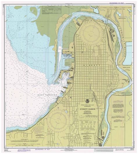 Everett Harbor 1977 Nautical Map Washington Reprint PC - Etsy