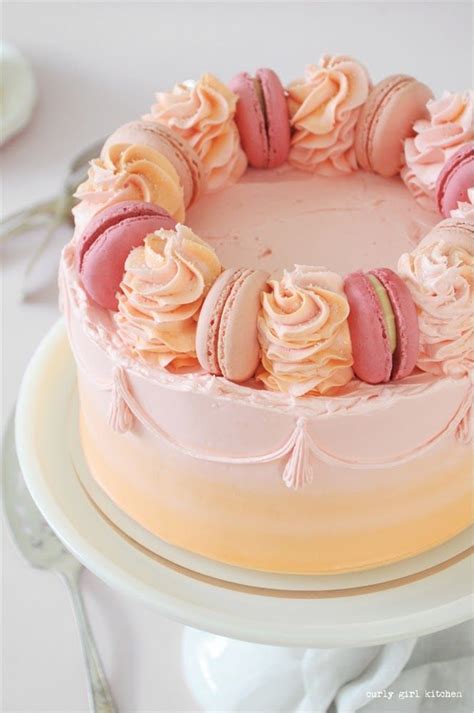 Watercolor Buttercream Cake with French Macarons - Curly Girl Kitchen | Macaron cake, Pretty ...