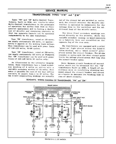 Lionel Zw Transformer Schematic