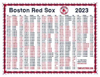 Printable 2023 Boston Red Sox Schedule