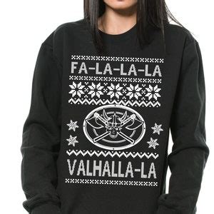 Valhalla Falala Sweater Vikings Fa La La Funny Christmas Sweatshirt ...